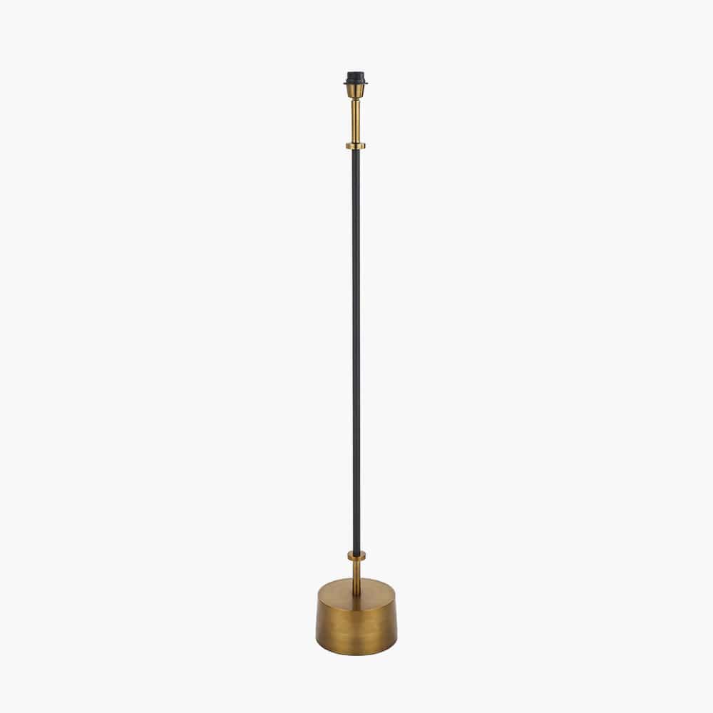Antoine Black Croc & Antique Brass Metal Floor Lamp