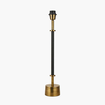 Antoine Black Croc & Antique Brass Tall Metal Table Lamp Base