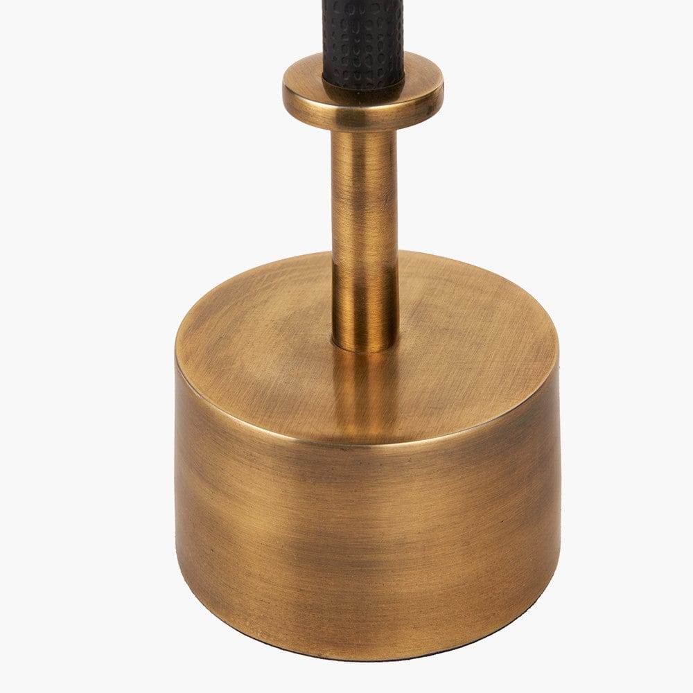 Antoine Black Croc & Antique Brass Tall Metal Table Lamp Base