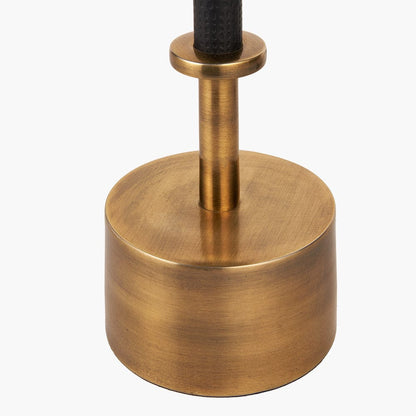 Antoine Black Croc & Antique Brass Tall Metal Table Lamp Base