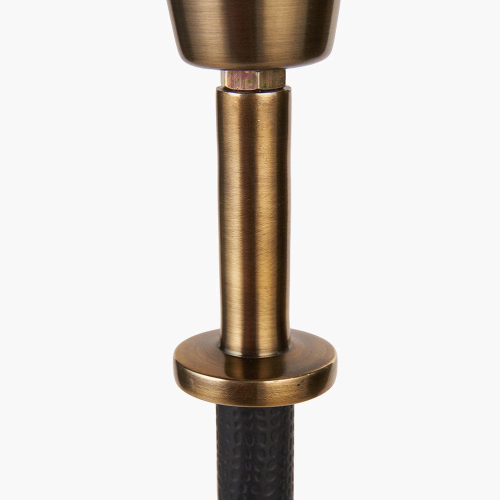 Antoine Black Croc & Antique Brass Tall Metal Table Lamp Base