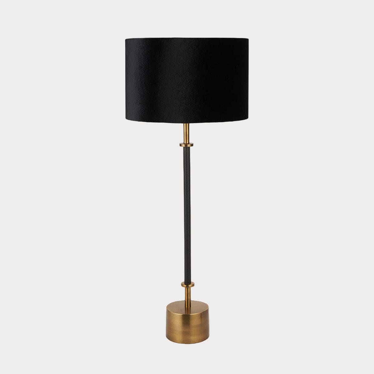 Antoine Black Croc & Antique Brass Tall Metal Table Lamp Base