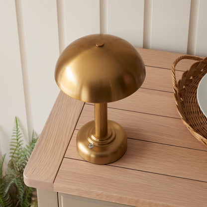 Art Deco Style Dome Brass Rechargeable Lamp