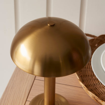 Art Deco Style Dome Brass Rechargeable Lamp