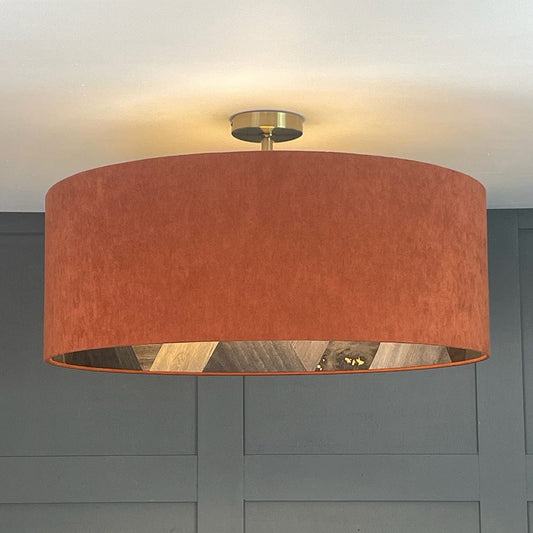 Arte Formations Lined Pendant Shade with Spice Outer