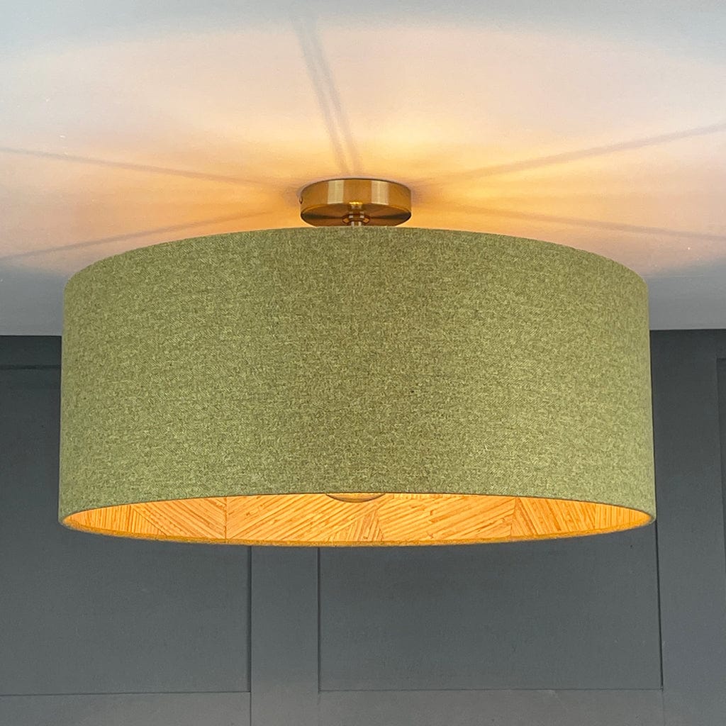 Arte Mauna Wallpaper Lined Pendant Shade with Ochre Outer