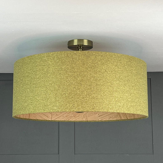 Arte Mauna Wallpaper Lined Pendant Shade with Ochre Outer