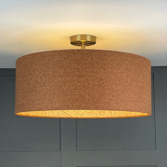 Arte Mauna Wallpaper Lined Pendant Shade with Copper Outer