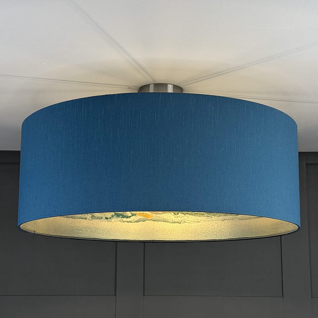 Kilbride Bay Wallpaper Lined Pendant Shade with Astor Nautilus