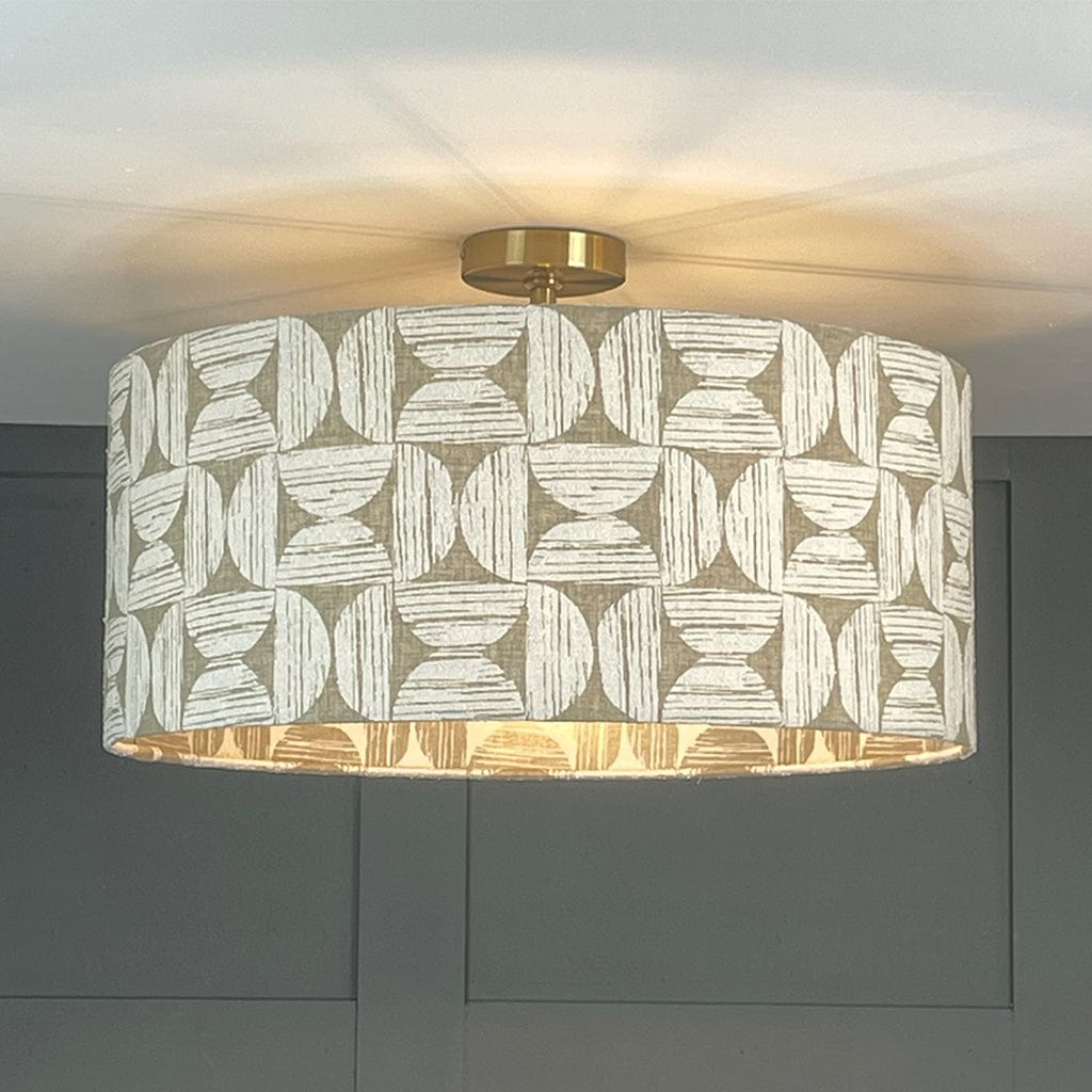 Axel Birch Boucle Pendant Shade with Frosted Lining