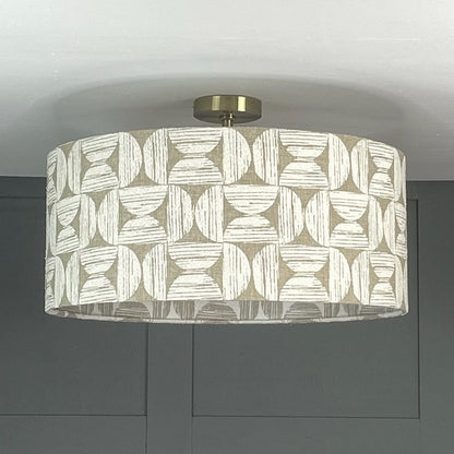 Axel Birch Boucle Pendant Shade with Frosted Lining