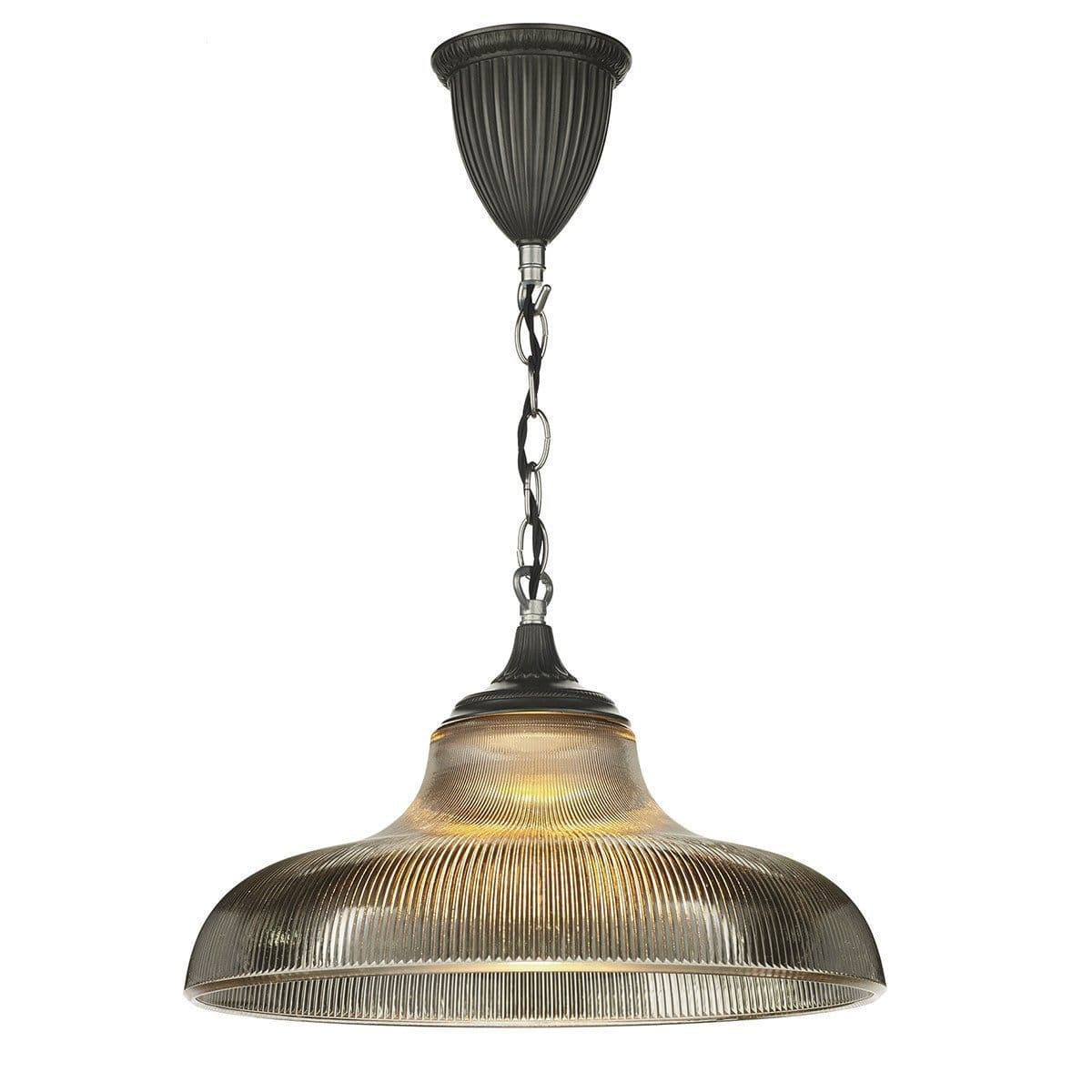 David Hunt Badger 1 Light Pendant Smoked/Steel