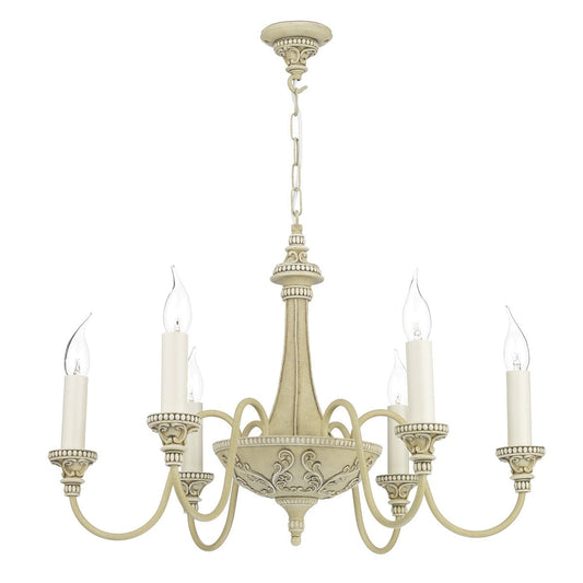 David Hunt Bailey 6 Light Chandelier Cream