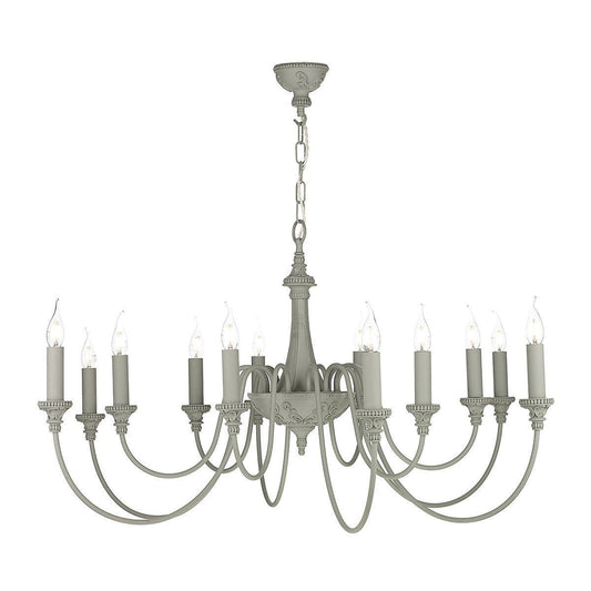 David Hunt Bailey 12 Light Chandelier Ash Grey