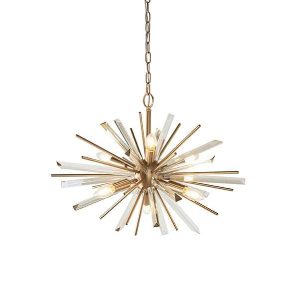 Nova 6 Light Antique Brass Pendant