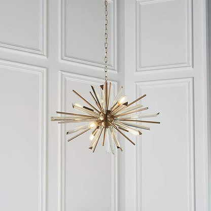 Nova 6 Light Antique Brass Pendant