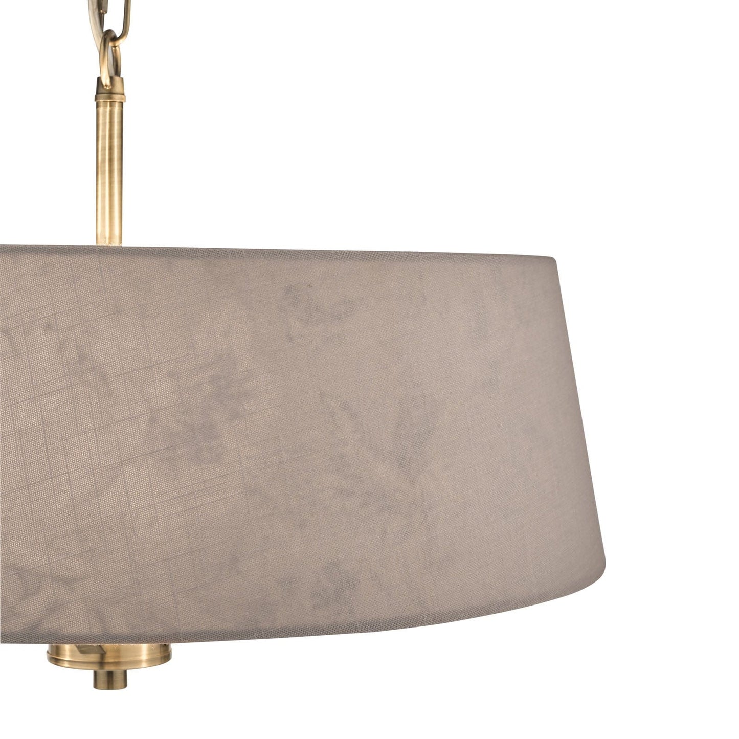 Birch 4 Light Aged Brass Pendant with Taupe Chinoiserie Print Shade