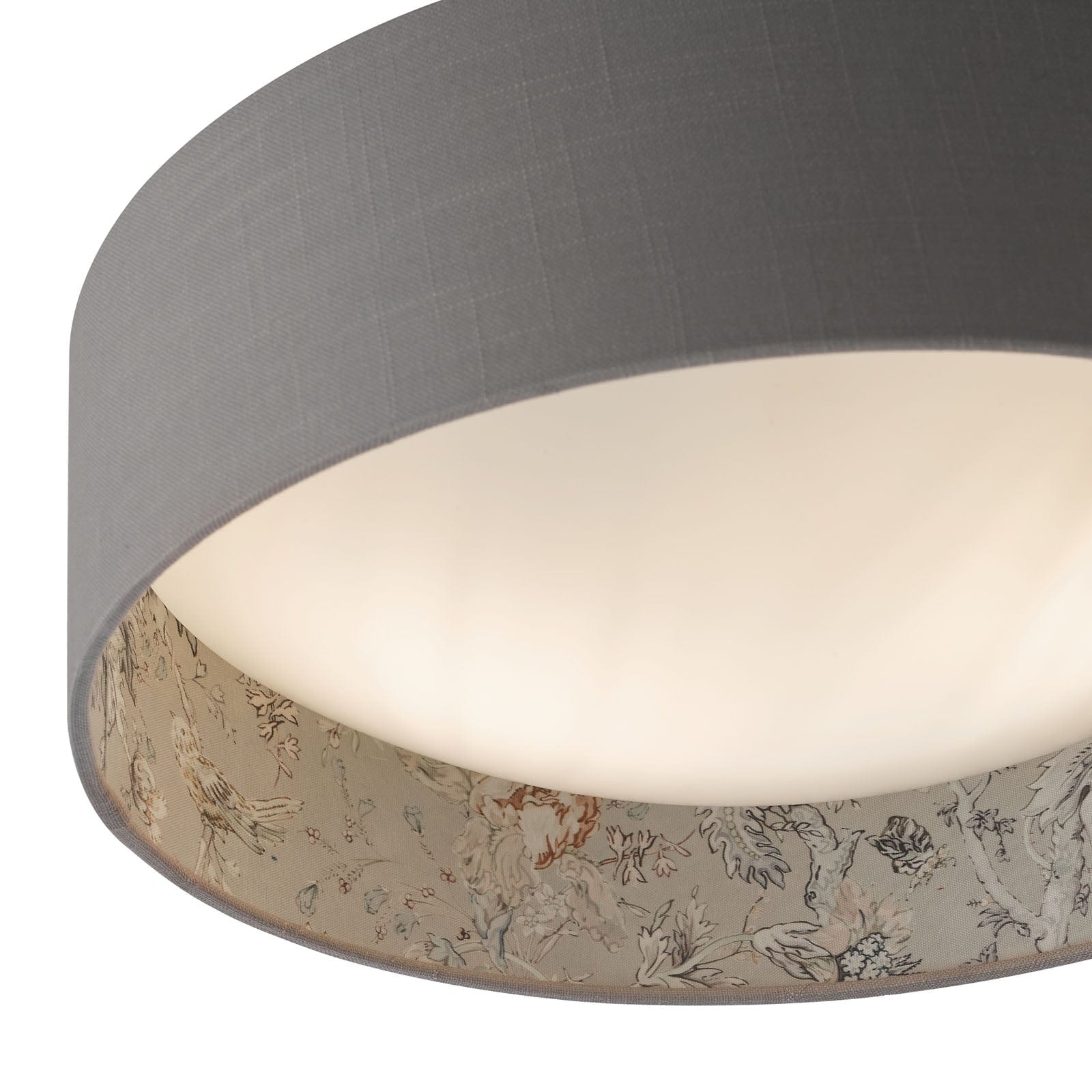 Birch 2 Light Taupe Flush Ceiling Light