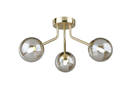 Ronda 3 Light Semi Flush Satin Gold