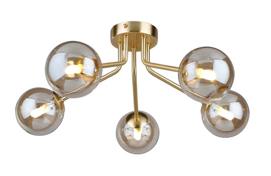 Ronda 5 Light Semi Flush  Satin Gold