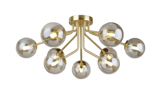 Ronda 9 Light Semi Flush Satin Gold