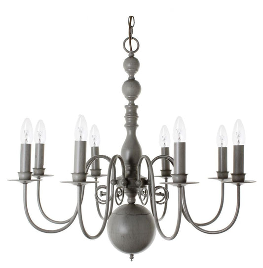 Flemish Grey 8 Light Chandelier