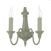 David Hunt Bailey 2 Light Sage Green Wall Light