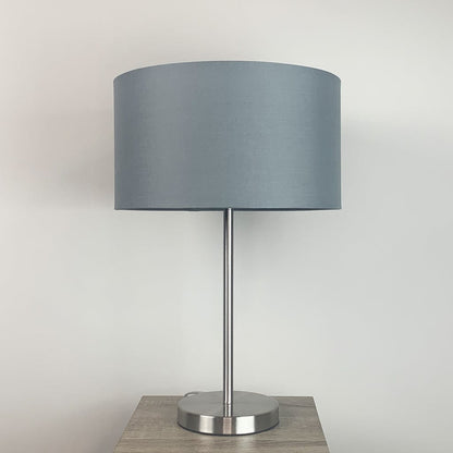 Belford Brushed Steel Table Lamp with Choice of Plain Shade