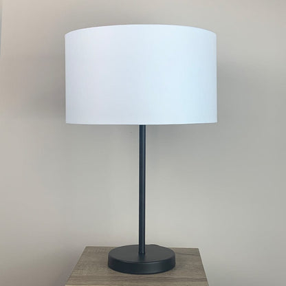 Belford Matt Black Single Stem Table Lamp with Choice of Neutral Shade