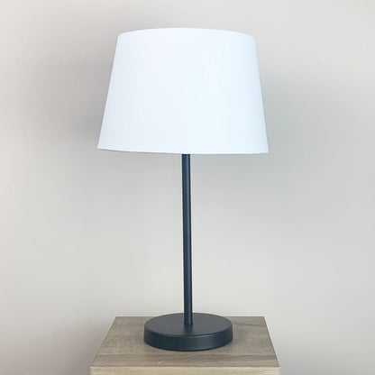 Belford Matt Black Single Stem Table Lamp with Choice of Neutral Shade