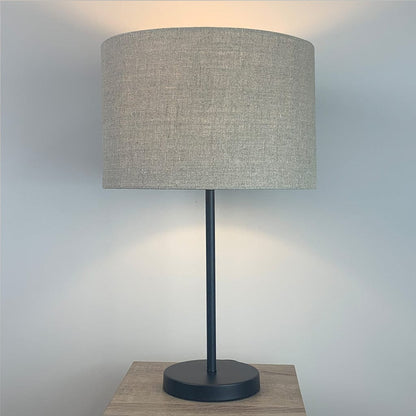 Belford Matt Black Single Stem Table Lamp with Choice of Neutral Shade