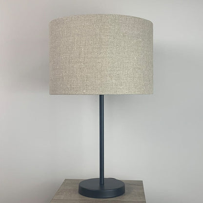 Belford Matt Black Single Stem Table Lamp with Choice of Neutral Shade