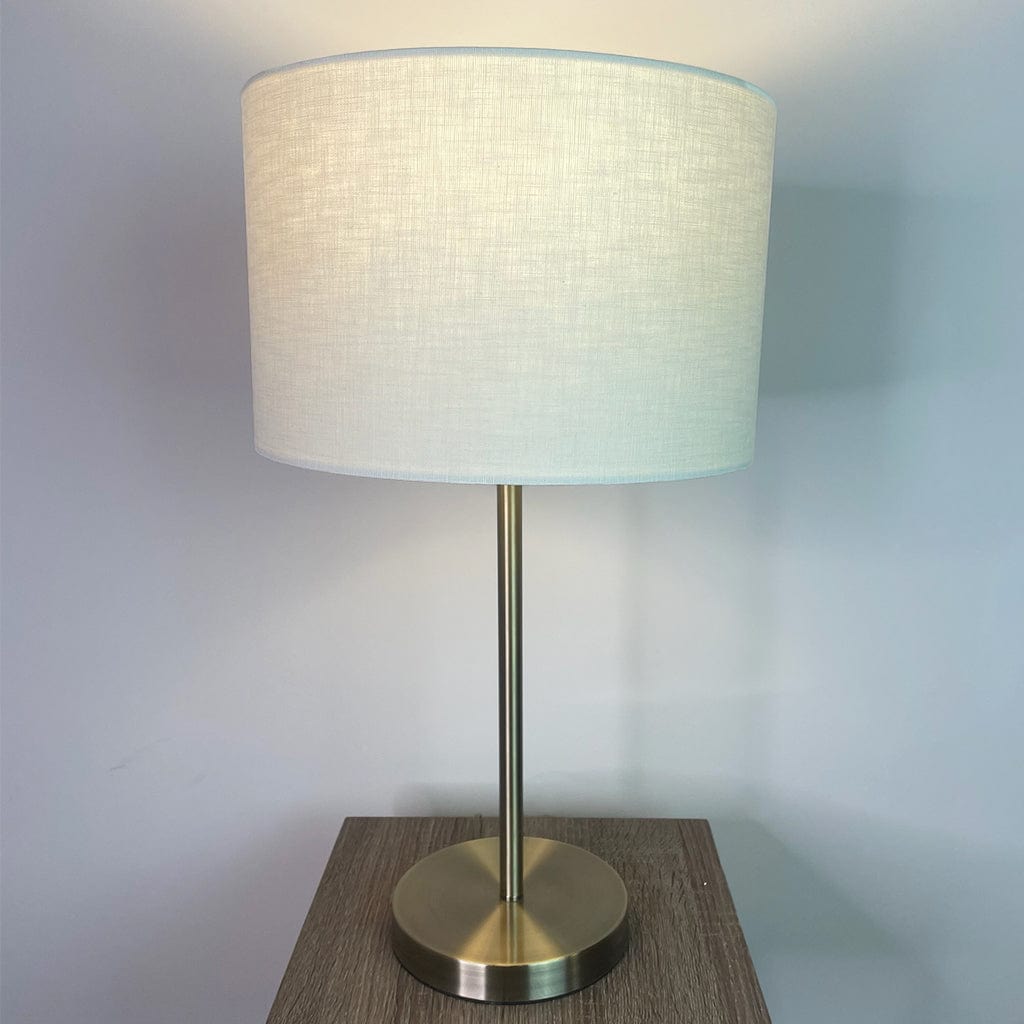 Belford Antique Brass Table Lamp with Choice of Coloured Shade