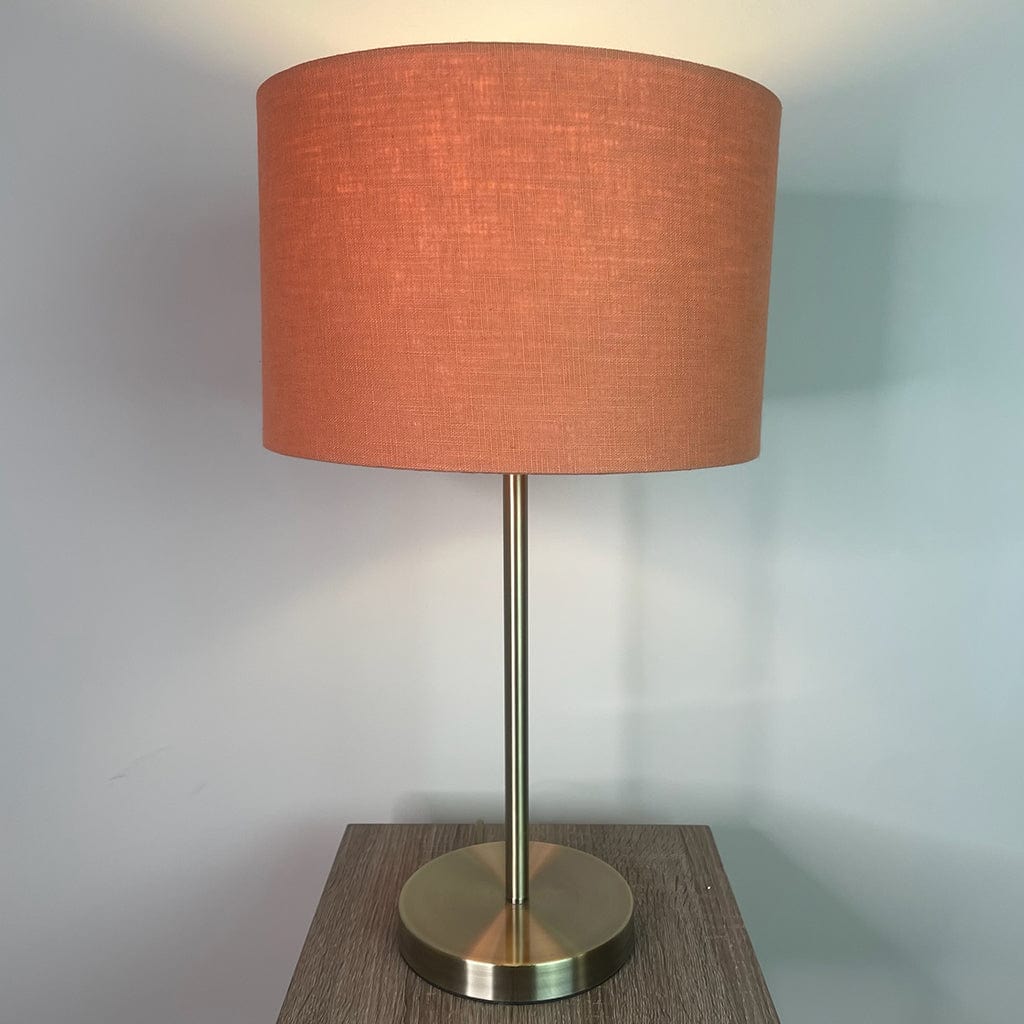 Belford Antique Brass Table Lamp with Choice of Coloured Shade