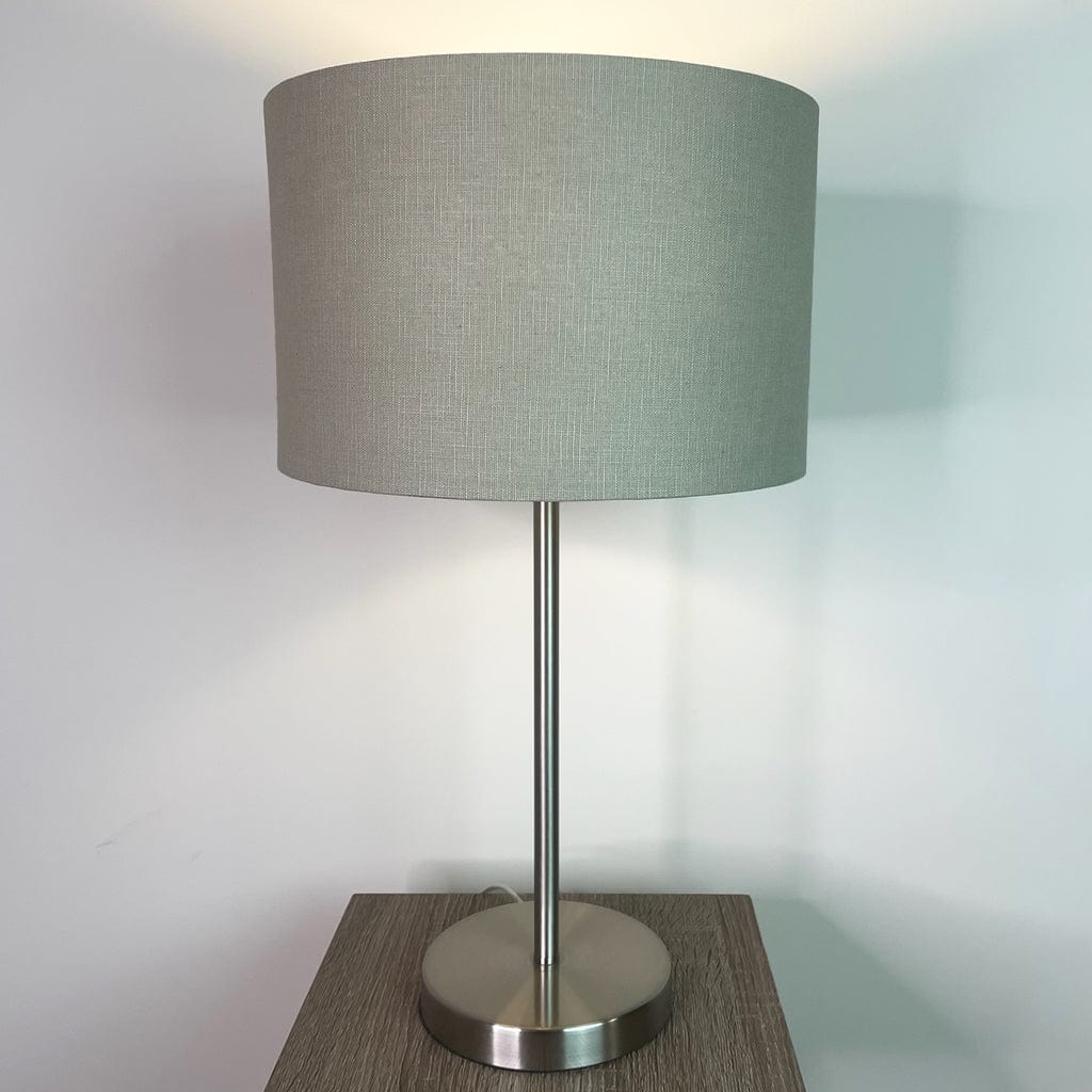 Belford Brushed Steel Table Lamp with Choice of Shade