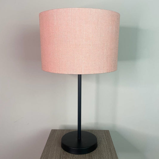 Belford Matt Black Table Lamp with Choice of Coloured Shade