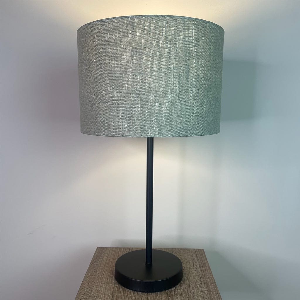 Belford Matt Black Table Lamp with Choice of Coloured Shade