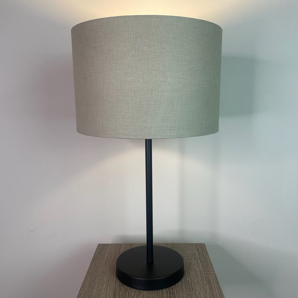 Belford Matt Black Table Lamp with Choice of Coloured Shade