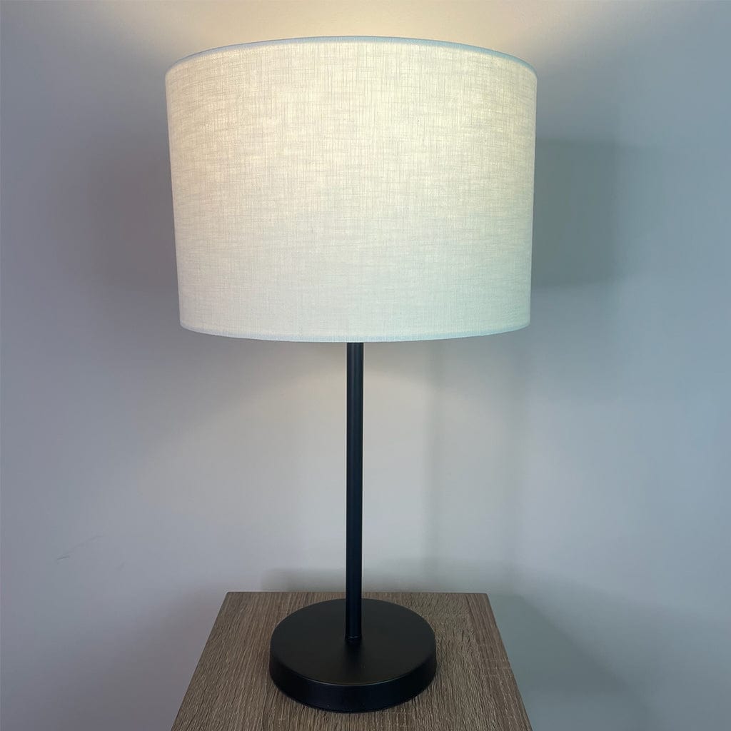 Belford Matt Black Table Lamp with Choice of Coloured Shade