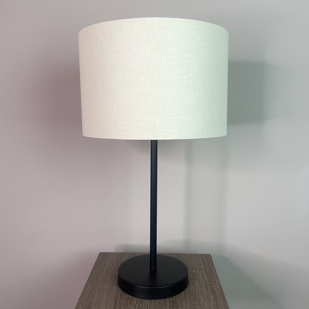 Belford Matt Black Table Lamp with Choice of Coloured Shade