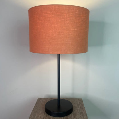 Belford Matt Black Table Lamp with Choice of Coloured Shade