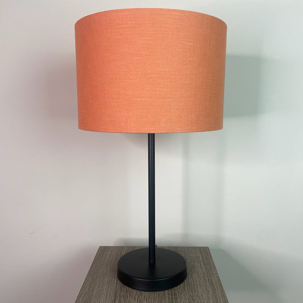 Belford Matt Black Table Lamp with Choice of Coloured Shade