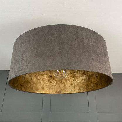 Belvoir Charcoal Pendant Shade with Burnished Gold Wallpaper Lining