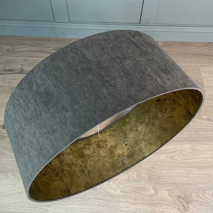 Belvoir Charcoal Pendant Shade with Burnished Gold Wallpaper Lining