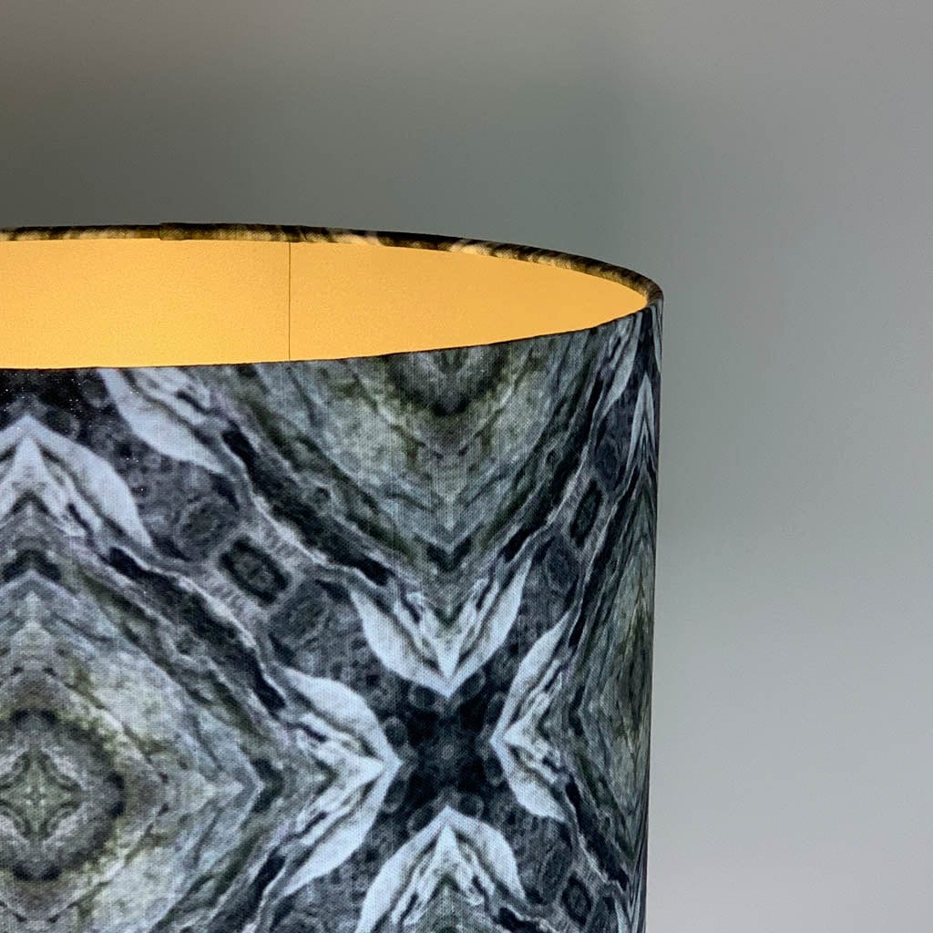 Black Aluminium 2 Ball Tall Foot Table Lamp with Julia Clare's Efflorescence Linen in Green Shade