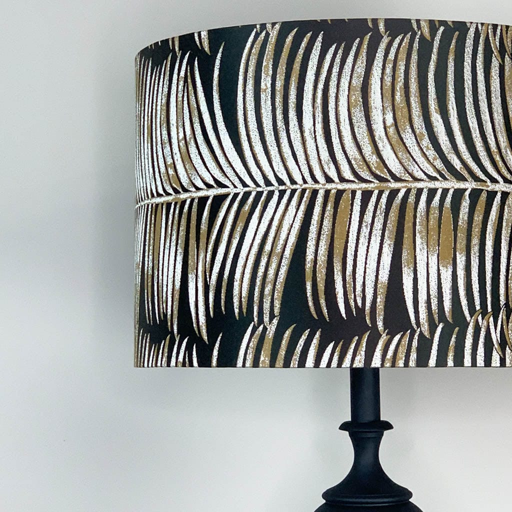 Black Aluminium 2 Ball Tall Foot Table Lamp with Melody Bronze Shade