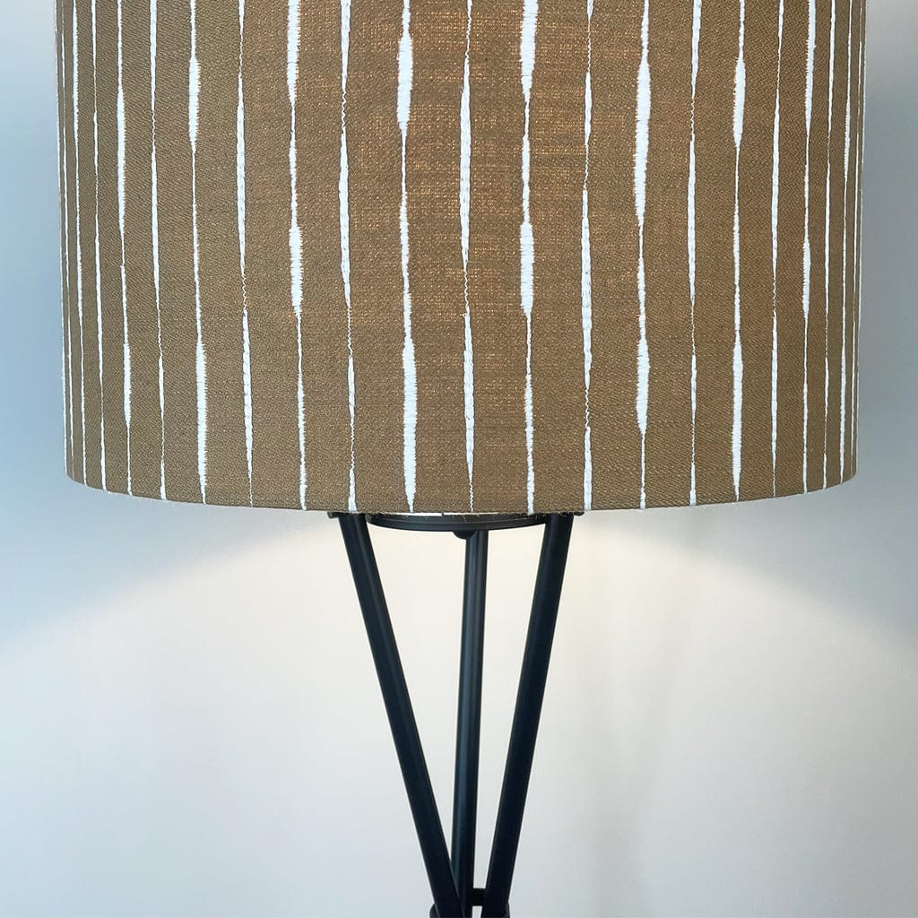 Black Brondby Tripod Floor Lamp with Luis Dessert Lampshade