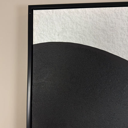 Close-up of a textured black surface with a white textured background