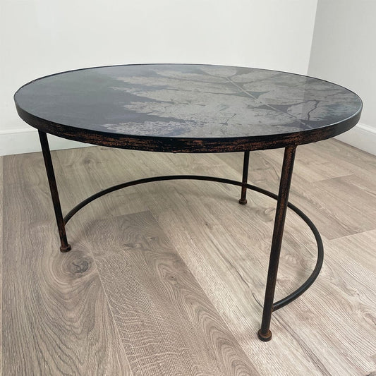 Blue Fern Glass Coffee Table
