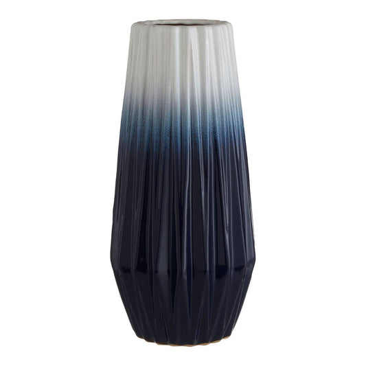 Gradient blue to white vase on a white background
